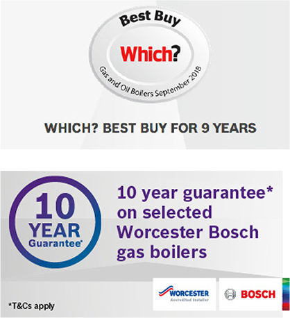 Worcester Bosch: Which? Best Buy and up to 10 year guarantee on selected Worcester Bosch gas boilers, terms apply